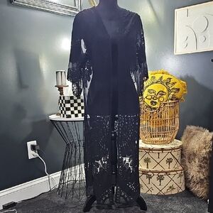 Rebellion Black Lace Kimono Top
